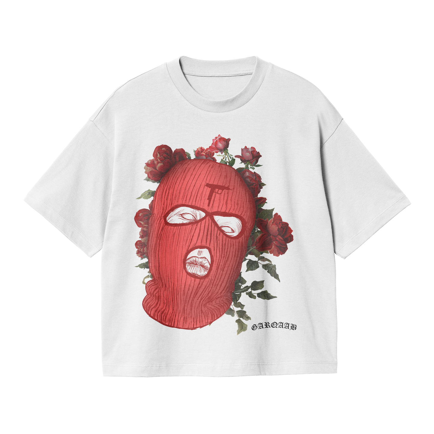 SKI MASK GUNS N FLOWERS T-SHIRT