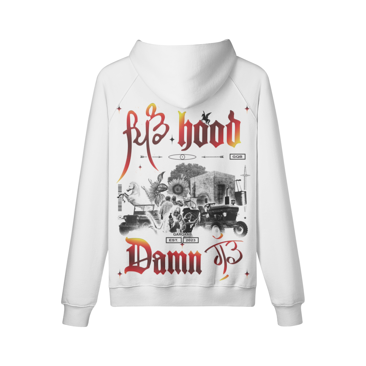 Pind Hood Damn Good Fleece Hoodie White