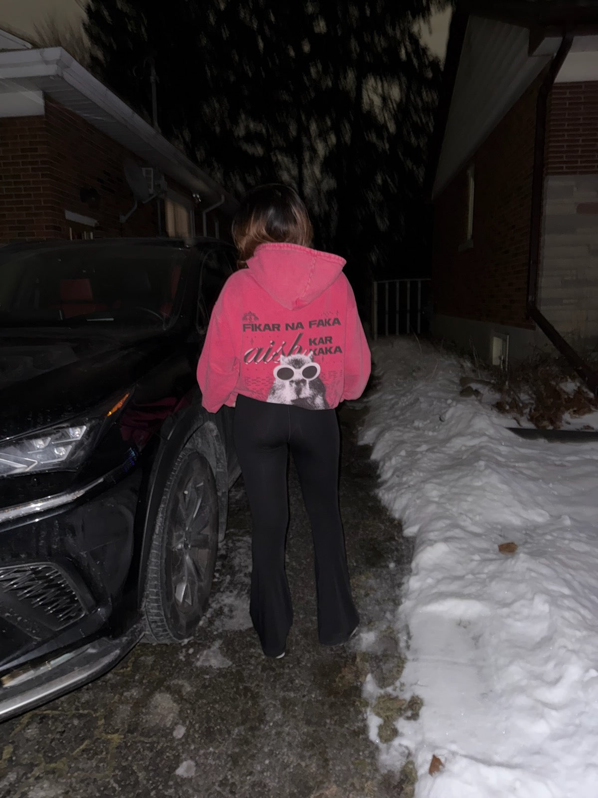 Fikar na Faka Oversized Hoodie Pink/Blue