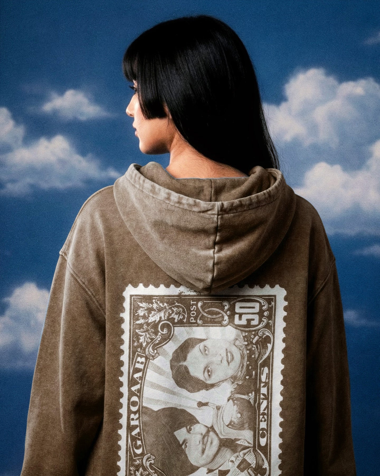 Chamkila Postage Oversized Hoodie Brown