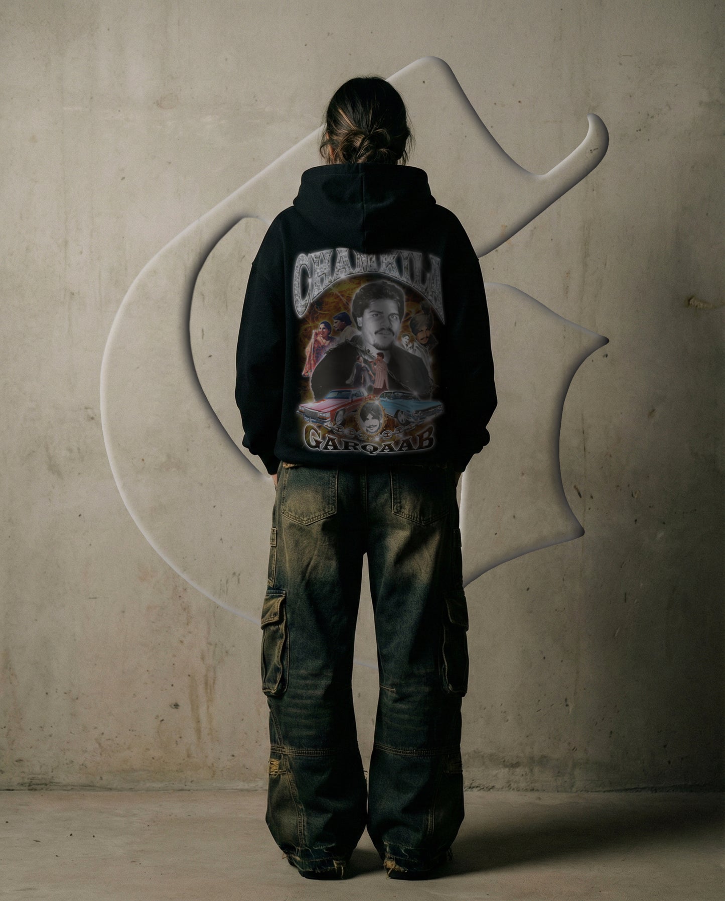 Chamkila Vintage Oversized Hoodie Black