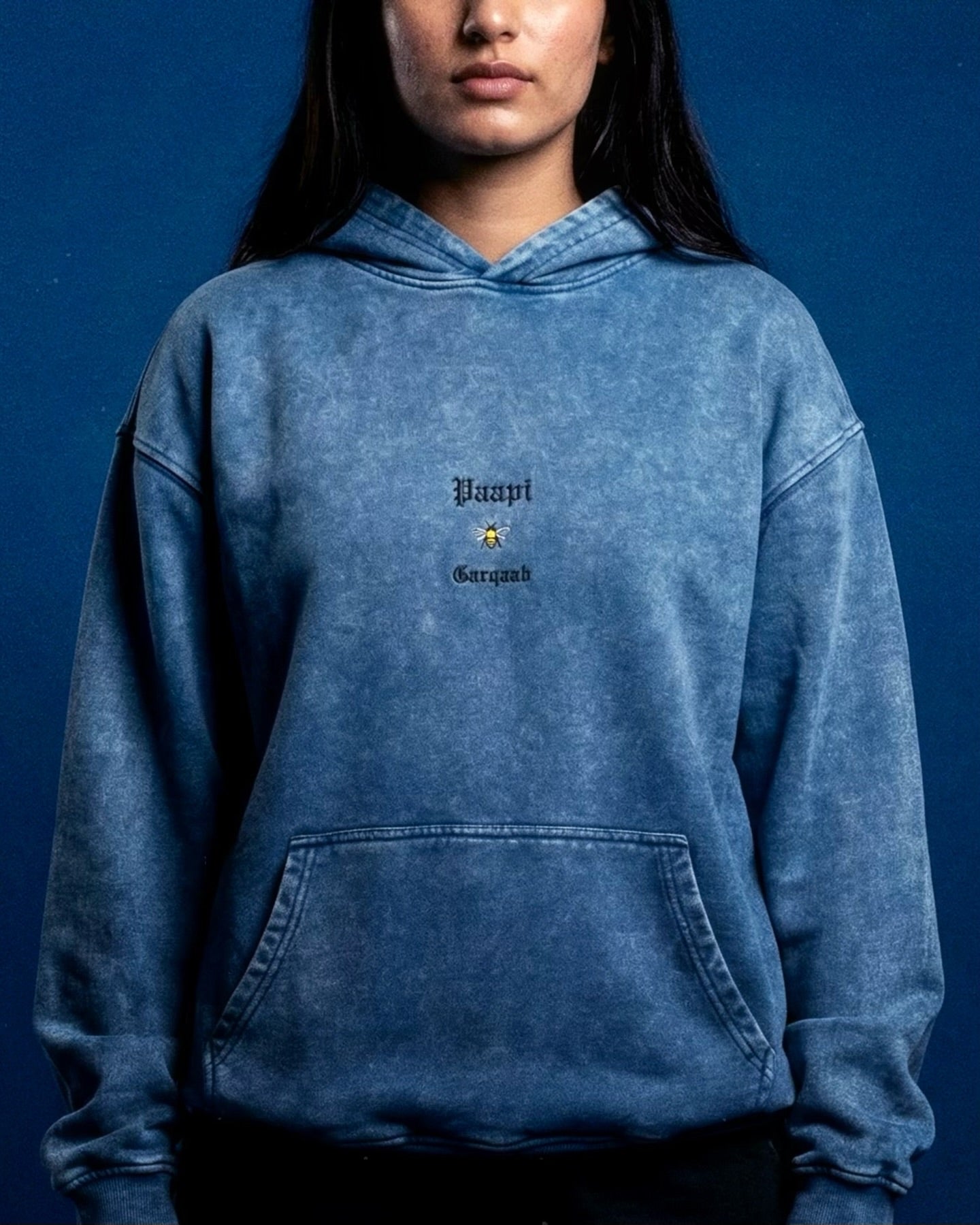 Ski Mask Oversized Hoodie Blue